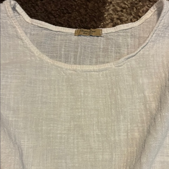 Beyond Capri White Ruffled Peplum 100% Cotton Tank Top - Picture 3 of 7